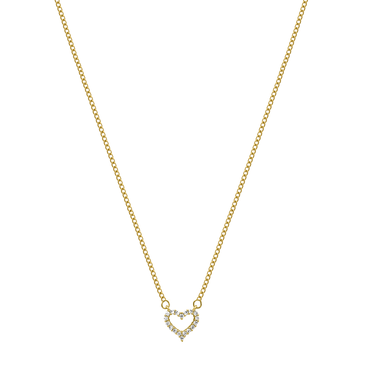 Collar Corazón Cupido 14K bañado en oro