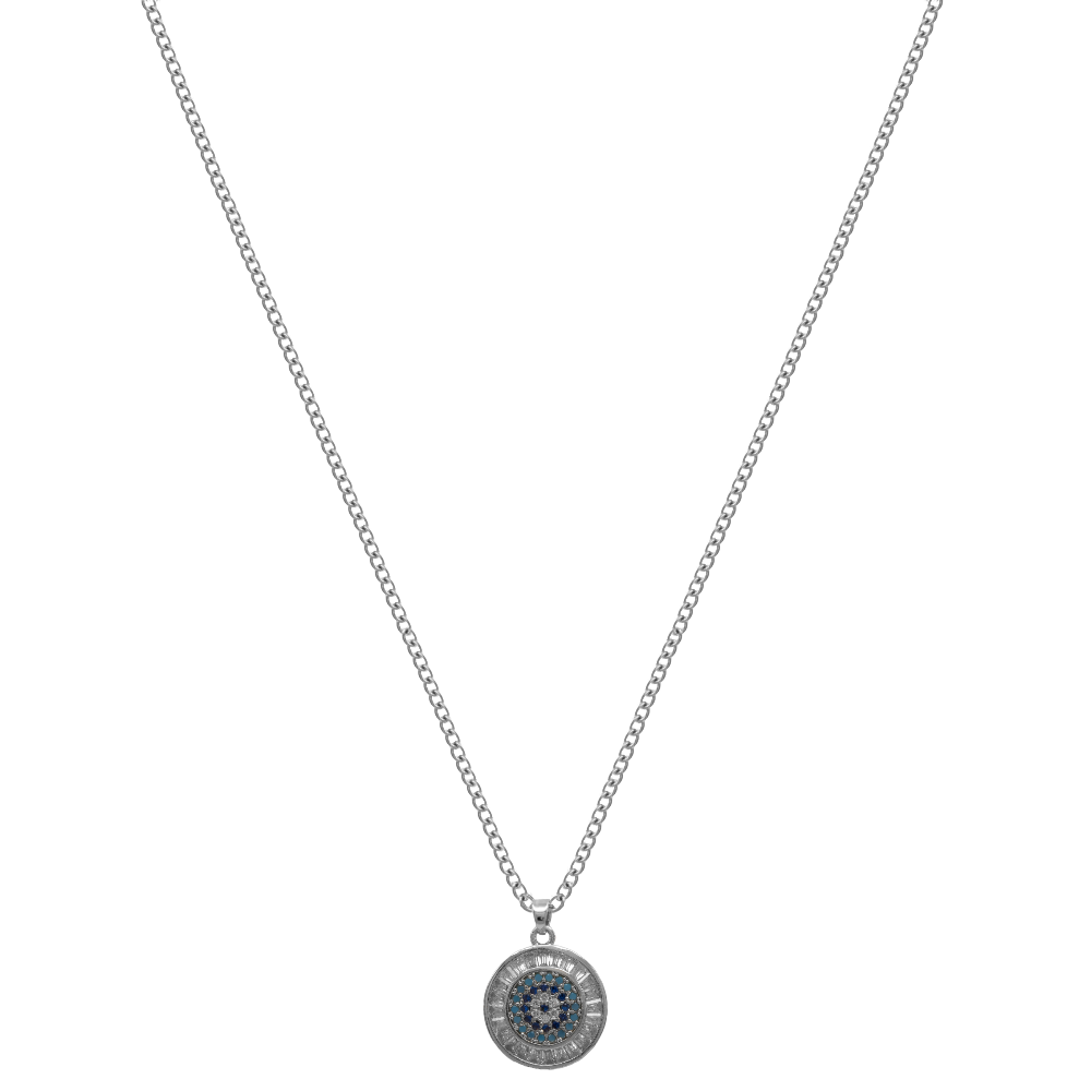 Collar Nazar de cristal bañado en oro de 14 quilates