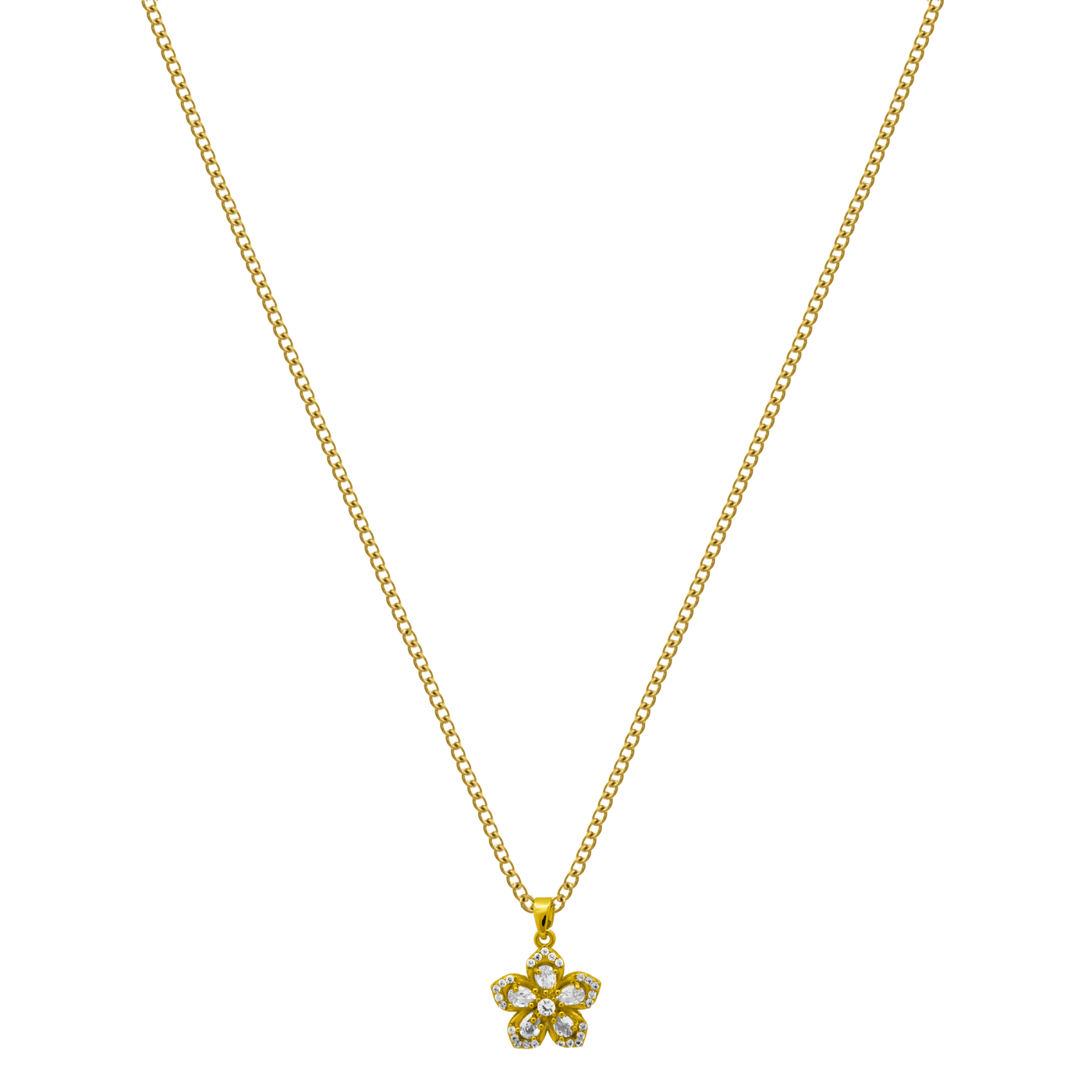 Collar Cluster Flower chapado en oro de 18 quilates