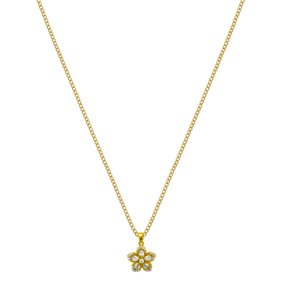 Collar Cluster Flower chapado en oro de 18 quilates