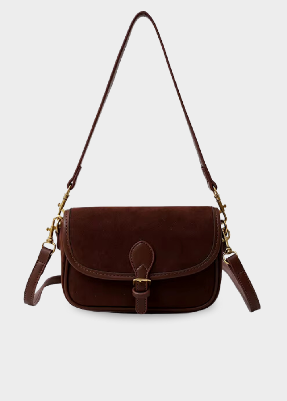 Bolso bandolera pequeño de gamuza vegana con hebilla - Lyra