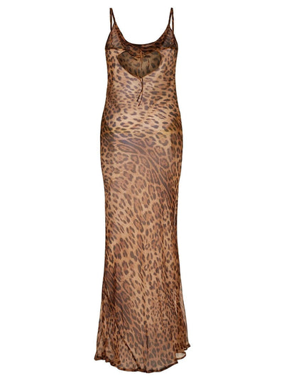 Nereida - Maxi Vestido Espagueti con estampado de leopardo