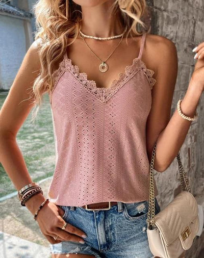 Emily - Top de encaje con cuello en V