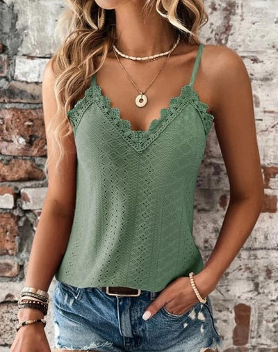 Emily - Top de encaje con cuello en V