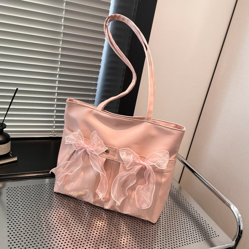 Bolso tote mujer lazos decorativos estilo universitario - Amelia
