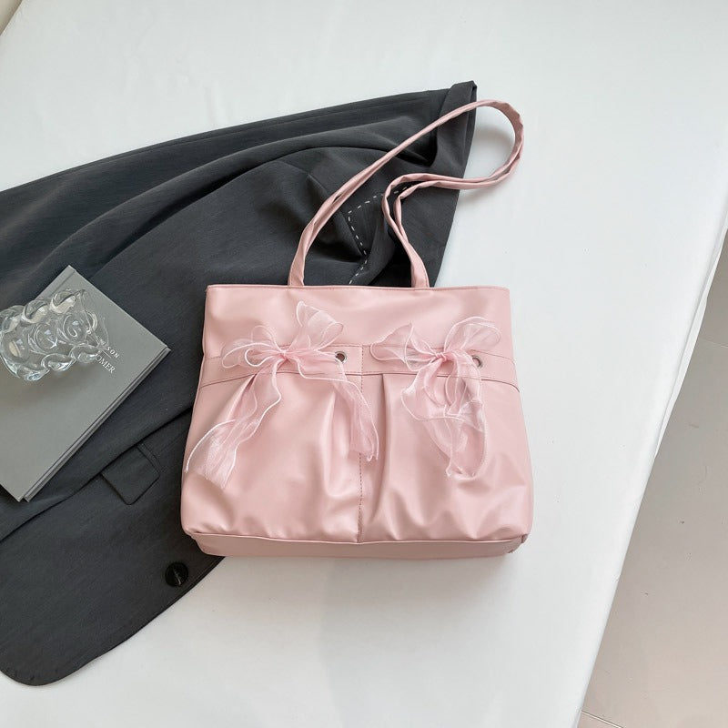 Bolso tote mujer lazos decorativos estilo universitario - Amelia