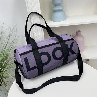 Bolso deportivo para mujer con compartimento independiente y diseño cilíndrico - Lía