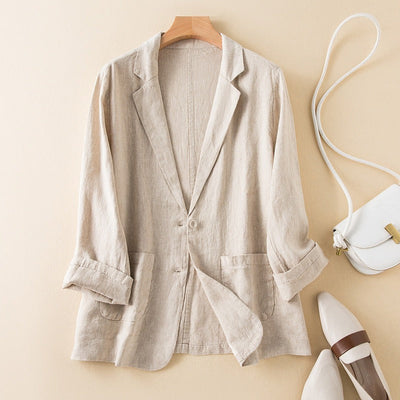 Blazer de lino claro - Amelie