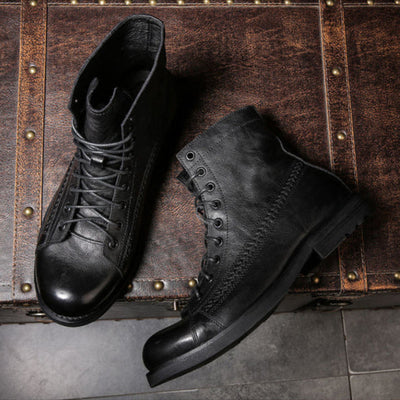 Botas vintage de cuero para hombre - Pierre