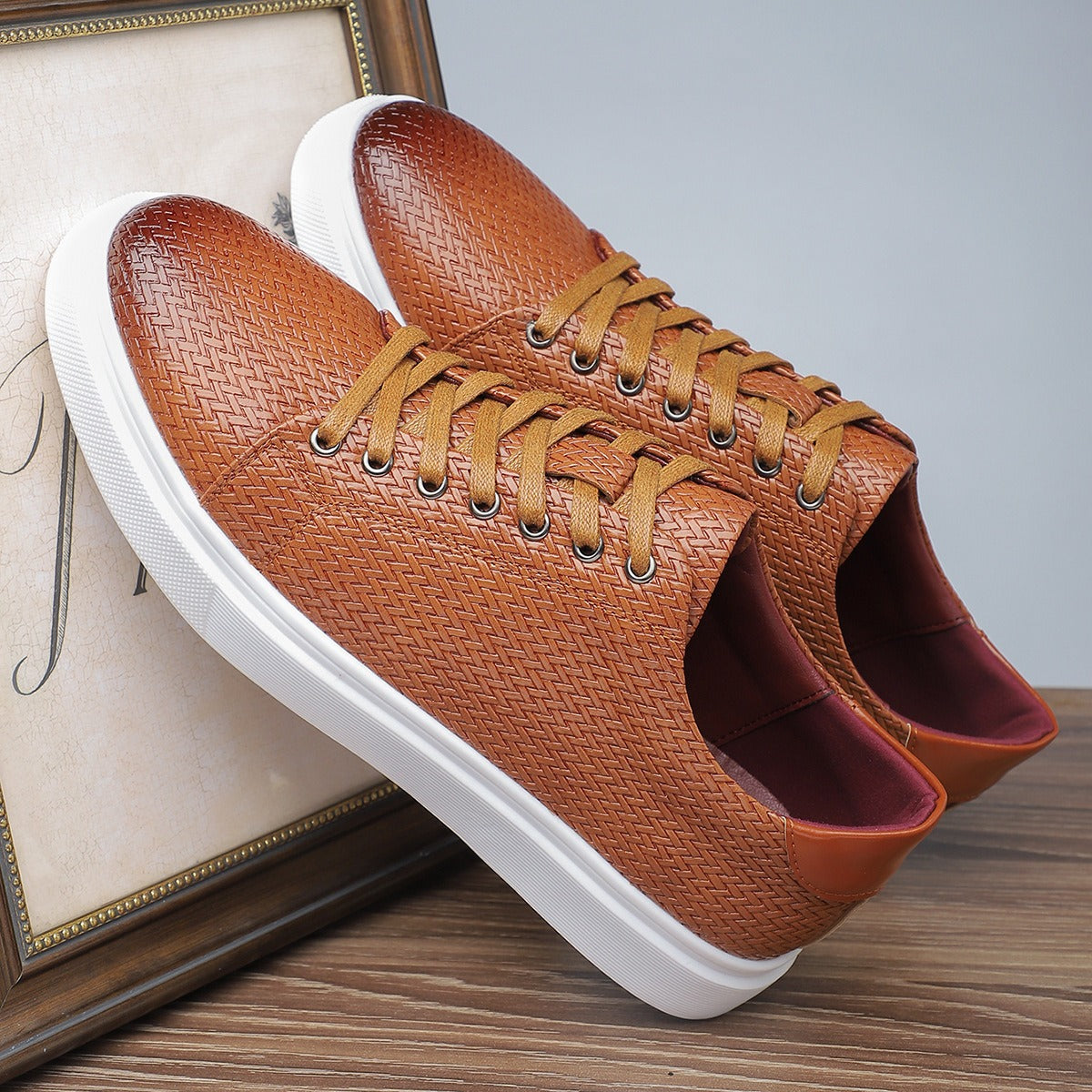 Zapatillas bajas para hombre de piel sintética grabada estilo casual - Álvaro