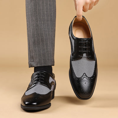 Zapatos oxford para hombre de piel con diseño de cuadros - Henrik