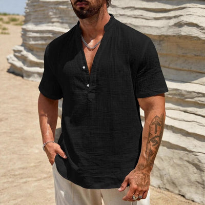Camisa para hombre cuello mao estilo relajado - Elías