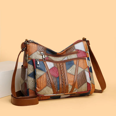 Bolso cruzado mujer con estampado geométrico retro multicolor - Mirella