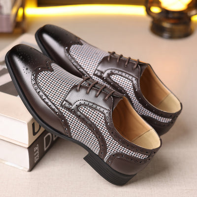 Zapatos oxford para hombre de piel con diseño de cuadros - Henrik