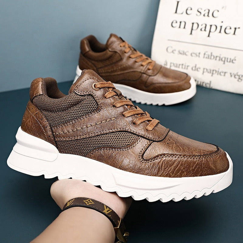 Zapatillas deportivas hombre cuero sintético suela gruesa - Mateo