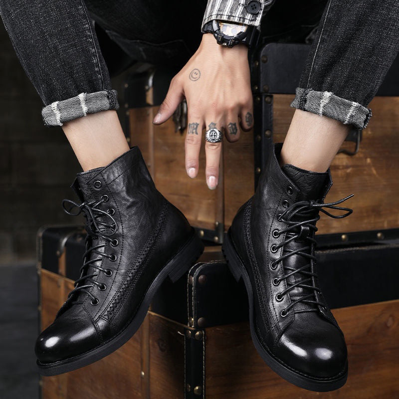 Botas vintage de cuero para hombre - Pierre