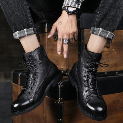 Botas vintage de cuero para hombre - Pierre