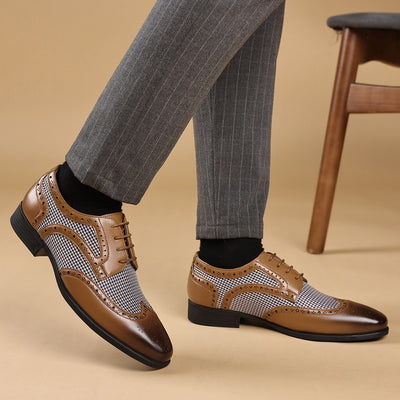 Zapatos oxford para hombre de piel con diseño de cuadros - Henrik