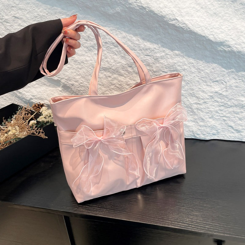 Bolso tote mujer lazos decorativos estilo universitario - Amelia