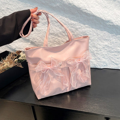 Bolso tote mujer lazos decorativos estilo universitario - Amelia