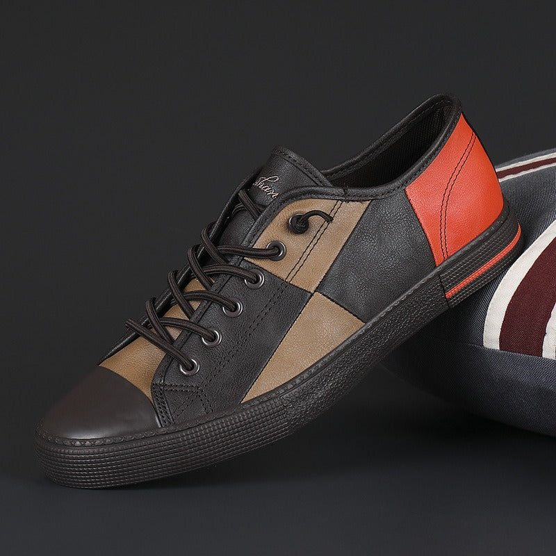 Zapatillas casuales hombre bloques de color cuero sintético - Tomás