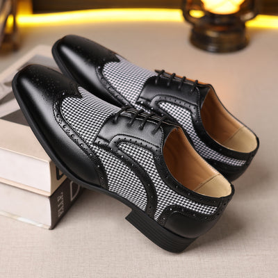 Zapatos oxford para hombre de piel con diseño de cuadros - Henrik