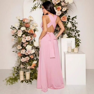 Vestido largo para mujer de escote cruzado elástico estilo fluido - Valeria