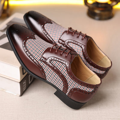 Zapatos oxford para hombre de piel con diseño de cuadros - Henrik