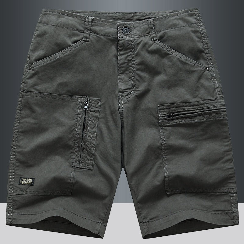 Pantalones cortos para hombre de bolsillos con cremallera estilo cargo recto - Elías