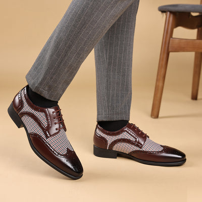 Zapatos oxford para hombre de piel con diseño de cuadros - Henrik