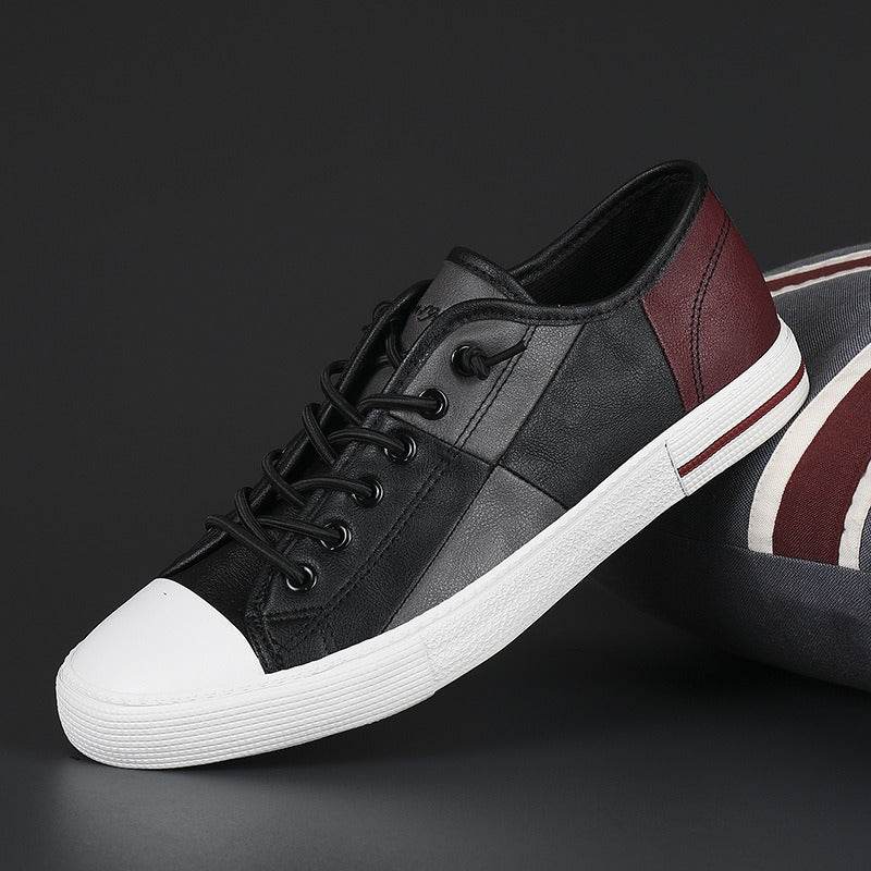 Zapatillas casuales hombre bloques de color cuero sintético - Tomás