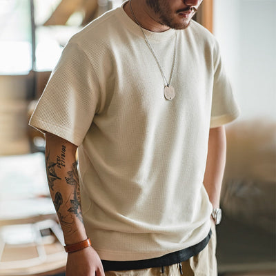 Camiseta hombre manga corta textura gofre - Brando