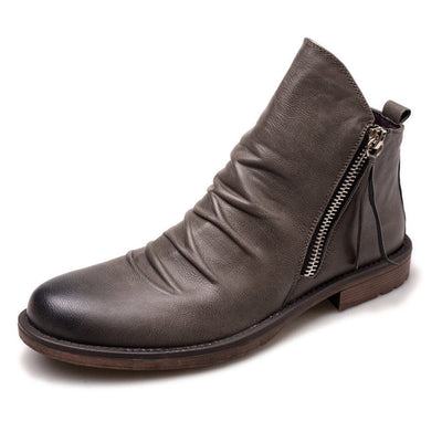 Botines de cuero para hombre con cremallera lateral - Alex