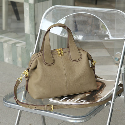 Bolso de mano para mujer de piel sintética con herrajes metálicos estilo estructurado - Marcela