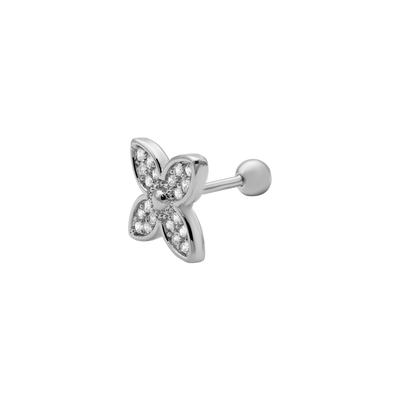 Pendiente flor chapado en oro de 14 quilates