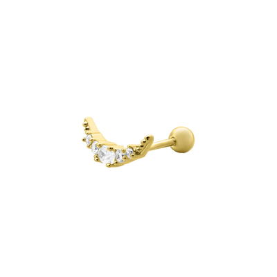 Piercing de oreja en forma de ala chapado en oro de 14 quilates