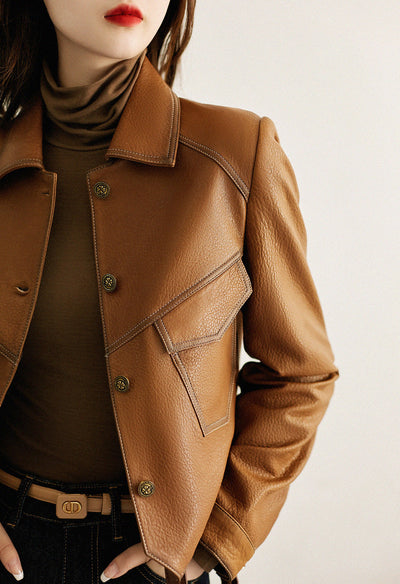 Chaqueta elegante de piel - Silvana