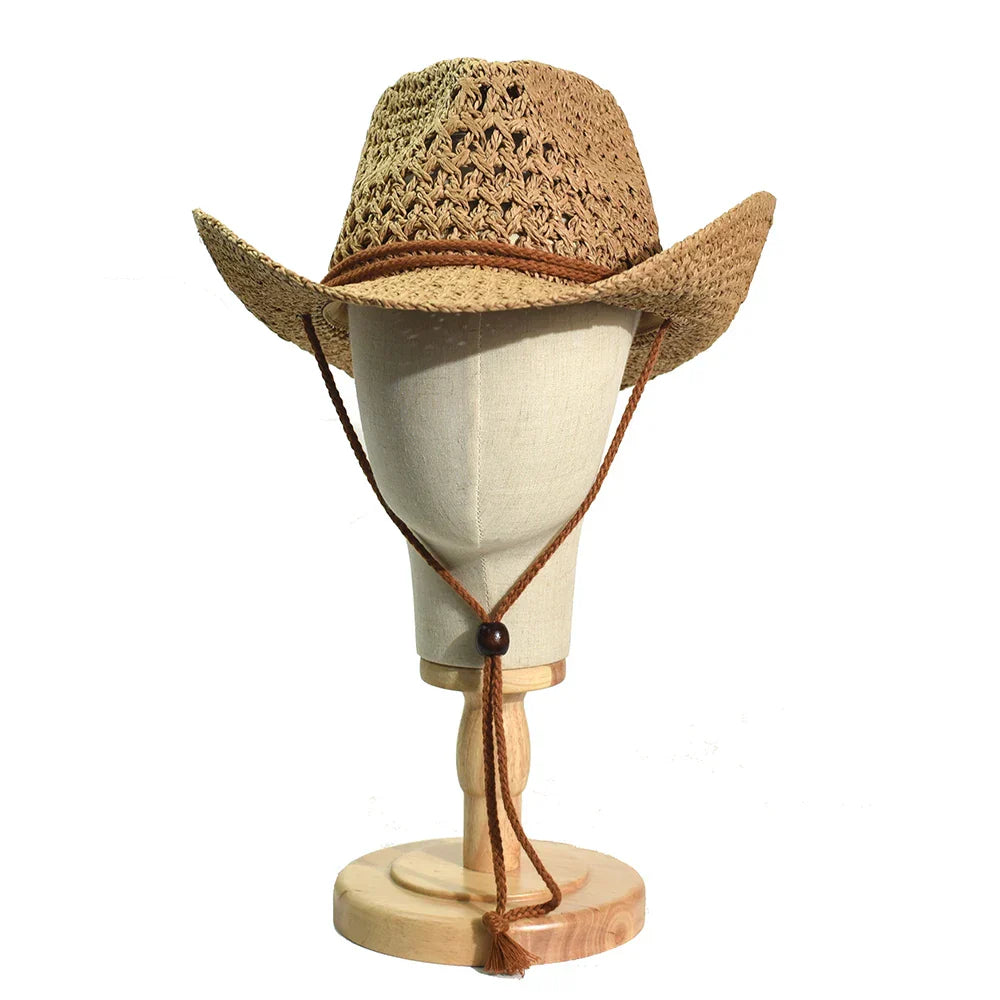 Sombrero de paja vaquero hecho a mano