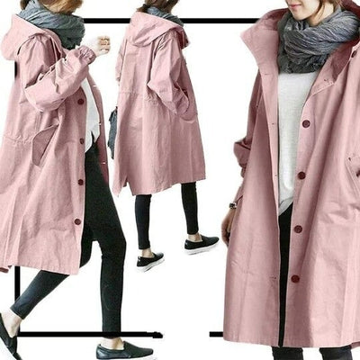 Abrigo mujer trench oversize con capucha ligera - Simona