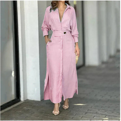 Rebecca - Vestido de manga larga con cinturón ajustable