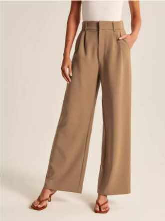 Pantalón casual de mujer - Talle alto - Pernera ancha