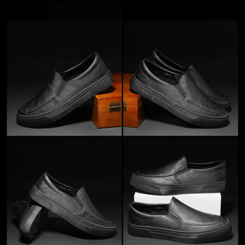 Elegantes mocasines de piel para hombre