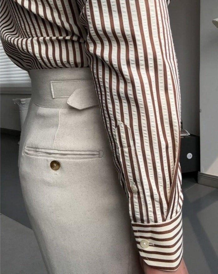 Camisa de hombre de corte italiano a rayas - Savino