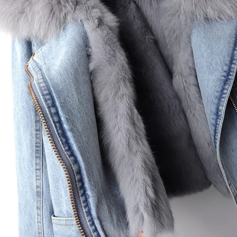 Chaqueta vaquera para mujer con ribete - Serene