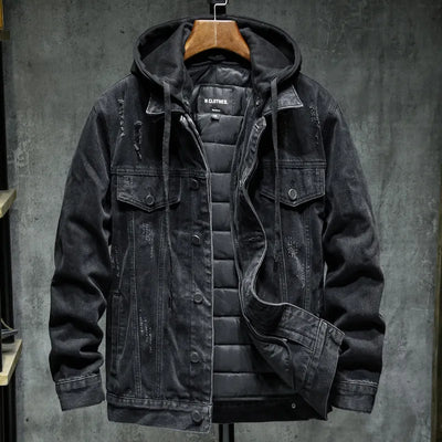 Chaqueta hombre denim con capucha - Shinji