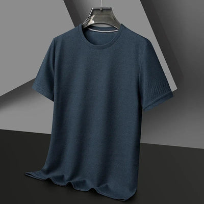 Camiseta de manga corta para hombre - con textura y cuello redondo