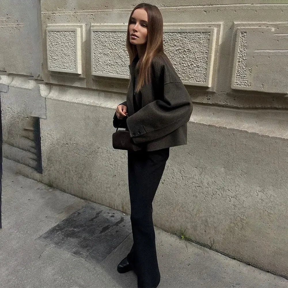 Chaqueta soft cuello alto - Irvène