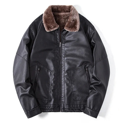 Chaqueta de piel para hombre con cuello - Leon