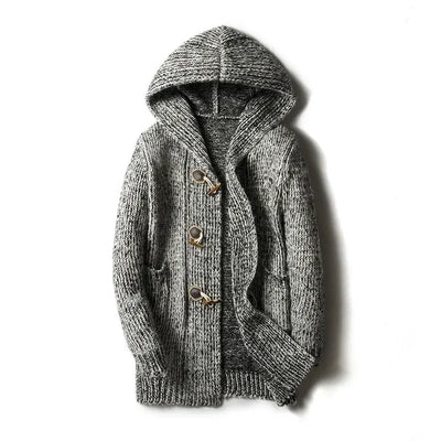 Cardigan de punto grueso con capucha para hombre - Marlow