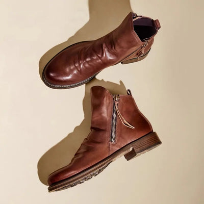Botines de cuero para hombre con cremallera lateral - Alex